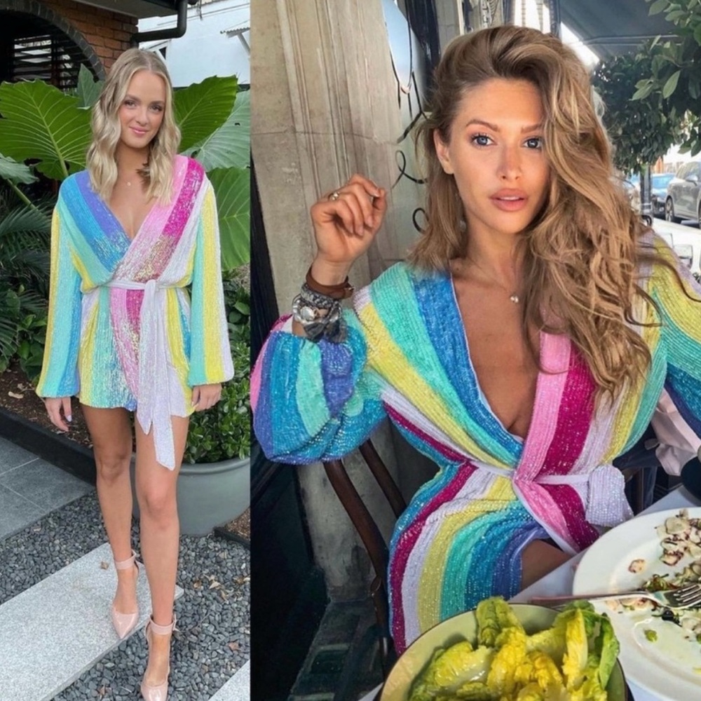 Retrofete Multicolor Sequin Mini Dress